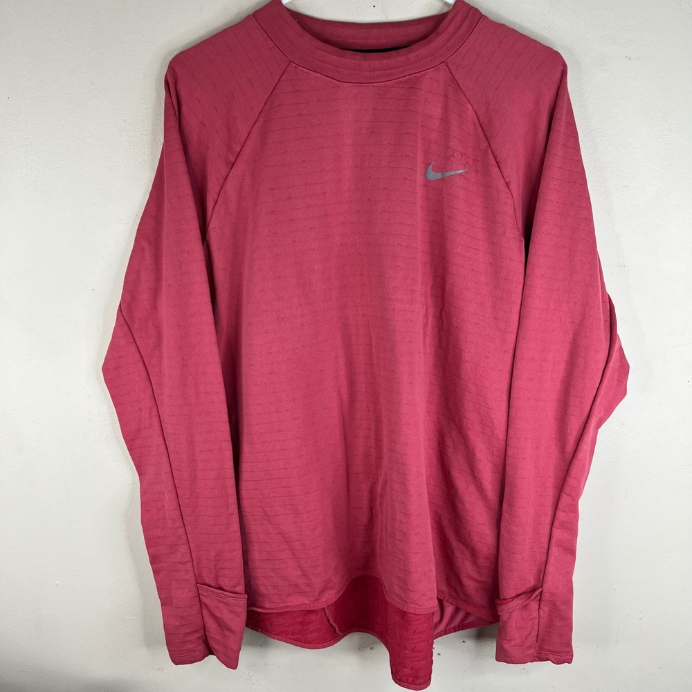 Nike Running Therma-FIT Top Mens XL Pink Long Sleeve Reflective DD6779-622